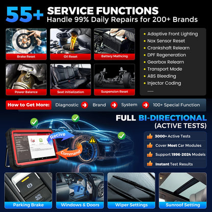 X431 PRO3S+ V5.0 Autodiagnoseapparaat – Diagnose Scanner – OBD2 Scanner – ECU Programmer – Auto Foutcode Uitlezer – 10,1 Inch Touchscreen – Bi-directionele Controle