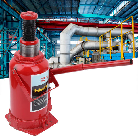 Vevor - Hydraulische Potkrik - Hef Automotive - Lifter Staal Auto Voertuig Reparatie Gereedschap - 32T - Hoogte 250mm tot 470mm - Slag 0 tot 220mm - Rood