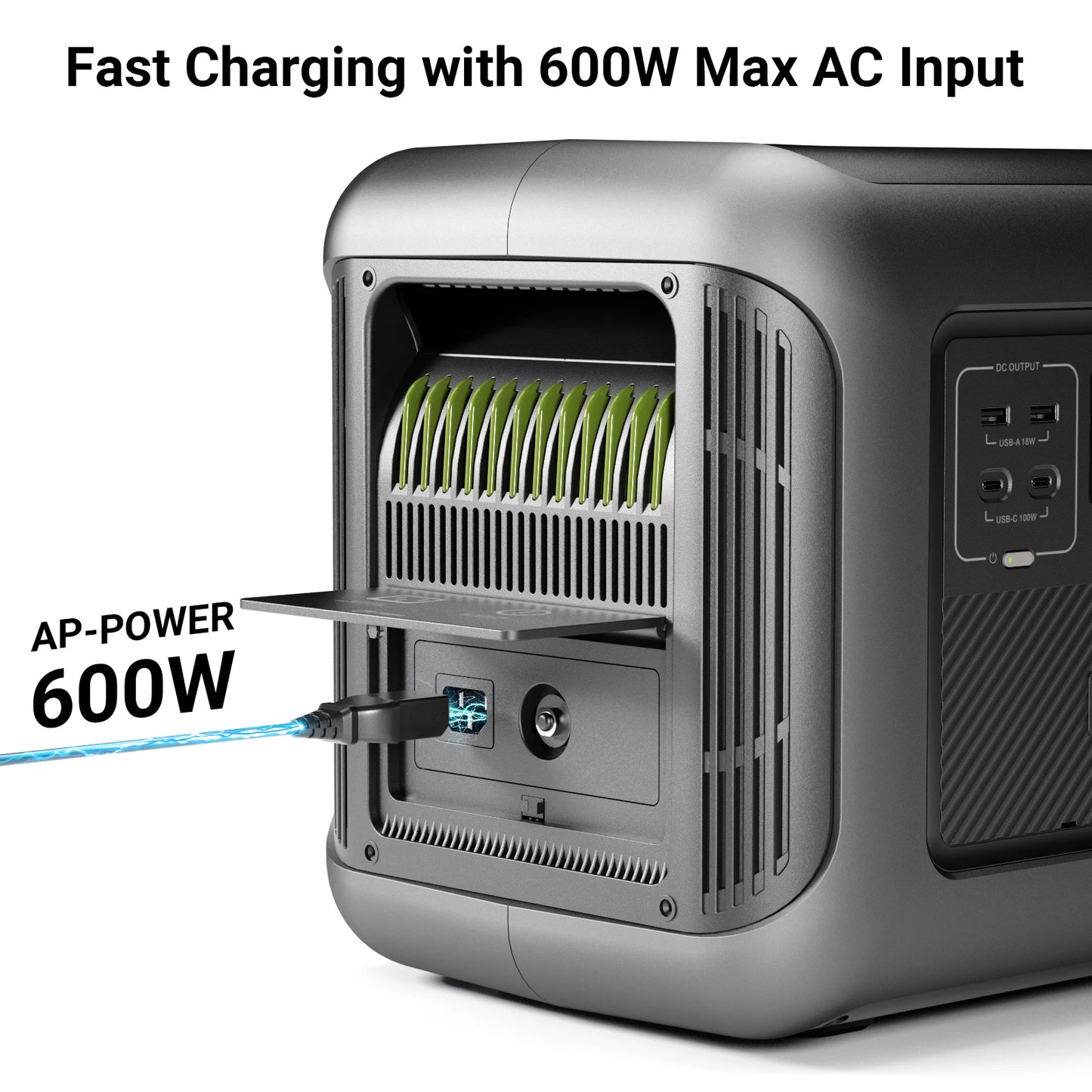 Powerstation - Generator - Aggregaat - Powerbank - Draagbare - 1152Wh - LiFePO4 Extra Batterij - met Zonnegenerator voor Buitengebruik- Zwart