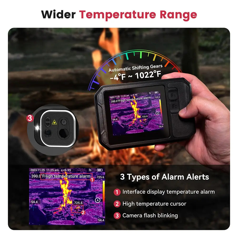 Warmtescanner – Thermische Camera – Infraroodcamera – Warmtebeeldcamera – Temperatuurmeter – 256x192 Resolutie – IP54 Waterdicht