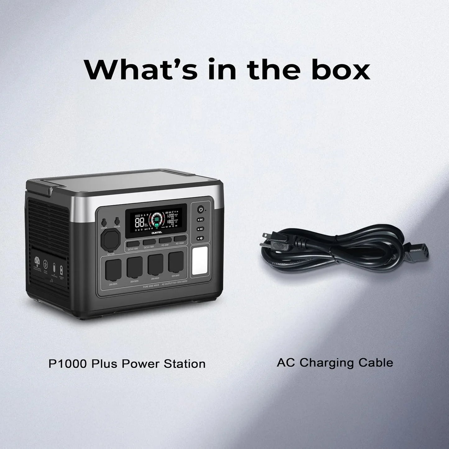 Draagbare Powerstation – Mobiele Stroomvoorziening – Noodstroom – Camping Accu – 1024Wh LiFePO4 – 1800W Zuivere Sinusgolf