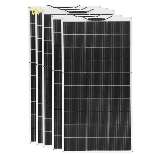 Zonnepaneel - Zonnepanelen - Zonne-energie - 16.5V Fotovoltaïsche Celmodule - Flexibel - Monocrystalline Silicon - 400W - 4 Stuks - Waterdicht - voor Boot - Camper - Caravan - RV - Tuin - QUORE