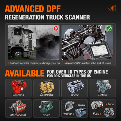 Professionele Diagnosetool – Truck Scanner – OBD2 Scanner – Diesel Diagnosetool – Zware Voertuigen – Bluetooth 5.0 – 8-Inch Touchscreen