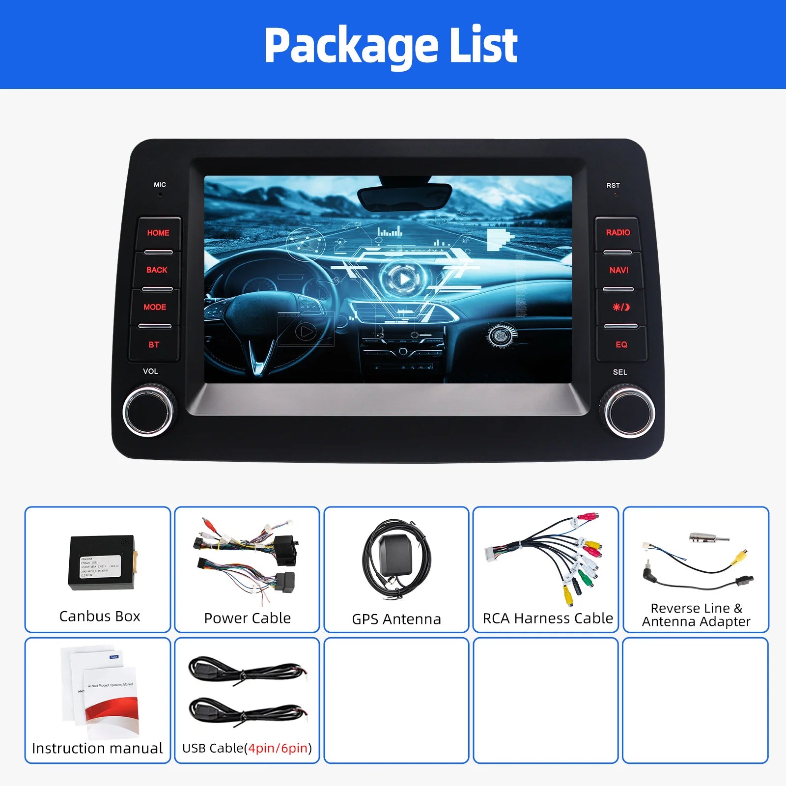 Autoradio – Multimedia Radio – Double DIN Radio – Car Stereo – Touchscreen Radio – 7 Inch IPS Touchscreen – Draadloze Apple CarPlay & Android Auto – GPS Navigatie & WiFi - QUORE
