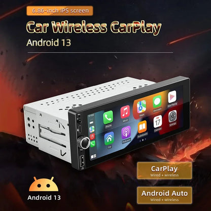 Autoradio – 1 DIN Radio – Auto Radio – Multimedia Radio – Bluetooth Radio – 6,86 Inch IPS Touchscreen – Android 13 Systeem