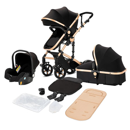 Baby High Landscape Lightweight Prams 3-in-1 Baby Stroller Travel System Carriages for Newborns Pushichair Car Seat Stroller