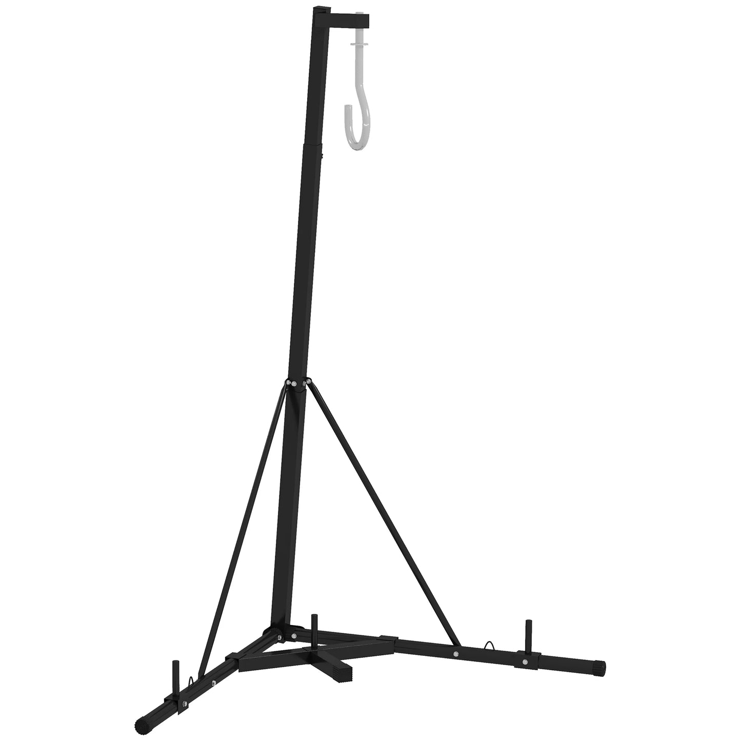 Bokszakstandaard - Bokszak Ophangsysteem - Bokspaal - Opvouwbare Voet - Stevig - Duurzaam - Staal - 170 x 90 x 182-225 cm - Zwart