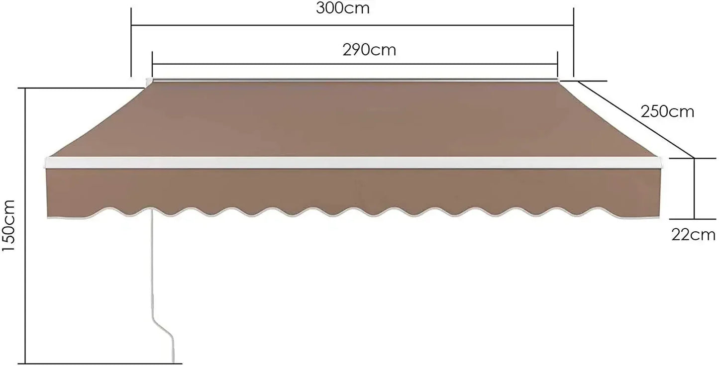Zonnescherm – Zonwering – Uitschuifbaar Scherm – Balkon Schaduw – Aluminium Frame – Waterafstotend – UV-Bestendig - 3-2.5M