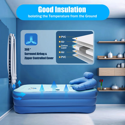 Opblaasbaar Bad – Zwembad voor Binnen & Buiten – Tubble 150x80cm – Blauw – Zwemspeelgoed & Opblaasbaar Zwembad voor Kinderen en Volwassenen