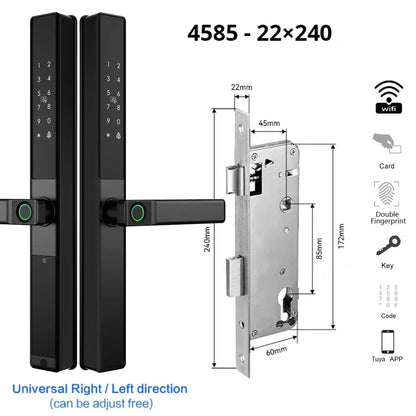 Slimme Wifi Deurslot – Elektronisch Slot – Biometrisch Slot – Vingerafdrukslot – Veiligheidsslot – IP67 Waterdicht – Dubbelzijdige Vingerafdrukherkenning - 4585 - 22x240