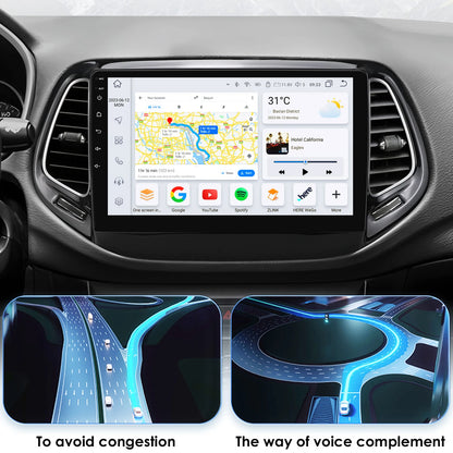 Android 14 Autoradio Jeep Compass – Multimedia Systeem – Navigatie – Carplay – Android Auto – 9 Inch Touchscreen – 4G Verbinding – Canbus Ondersteuning