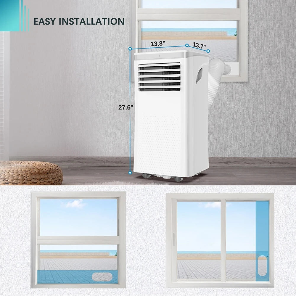 Mobiele Airco - Draagbare Airconditioning - Mini-Airconditioning - Verdampings Luchtbevochtiger - met Afstandsbediening - 7000BTU - voor Koeling - Ventileren - Ontvochtiger - 3.5A - 65dB - 310m³/h - 220-240 V/50HZ  - 70 x 35 x 34.8 cm - Wit