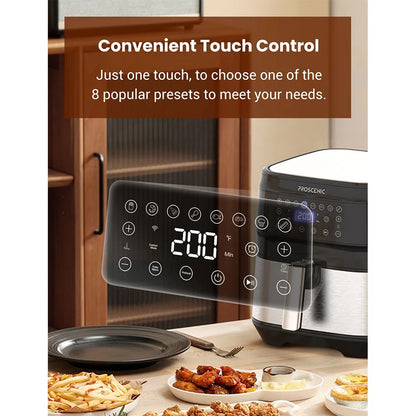Air Fryer - Airfryer Oven - Hot air fryer - 5.5L - 1700W - 220-240V - PFAS-free - 360 Air circulation - Fast cooking time - Smokeless cooking - Black