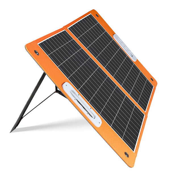 Zonnepaneel - Zonnepanelen Compleet Pakket - Zonnepaneel Opvouwbaar - Zonnepaneel Camper - 18V - 60W Opvouwbaar Zonnepaneel - Draagbare Zonnelader met DC-Uitgangen - 2 USB-Uitgangen - Oranje