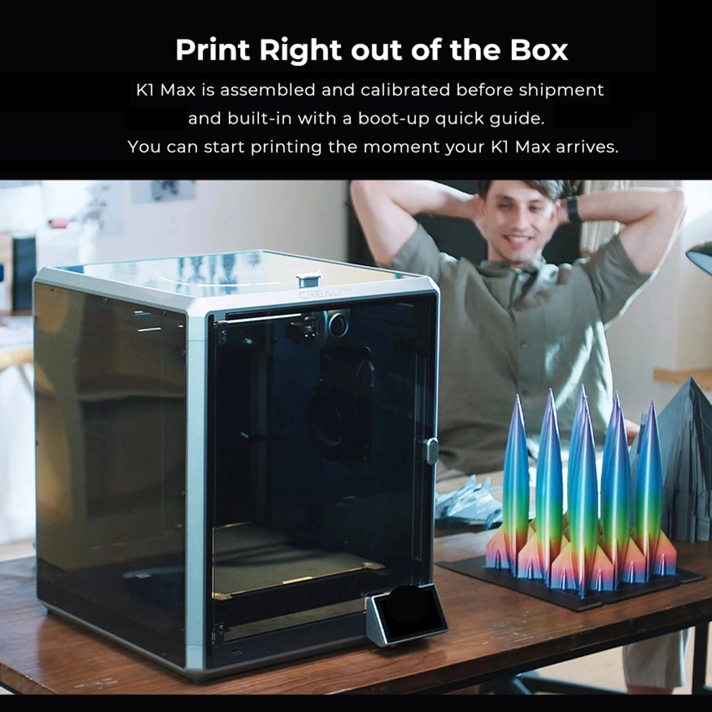 K1 Max 3D-printer – FDM Printer – 3D Printmachine – Additive Fabricator – Rapid Prototyper – Groot Bouwvolume 300x300x300 mm – Supersnelle Printsnelheid 600 mm/s