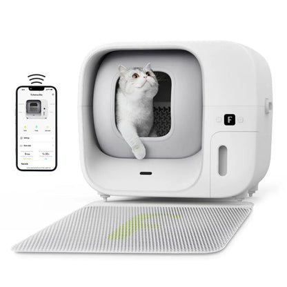 Furbulous Automatic Cat Litter Box with App Control ,48W, 60L Large Safe for Multiple Cats with Odor Removal Deodorant