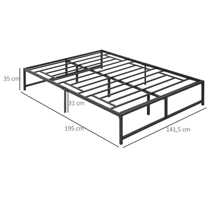 Metalen Bedframe – Stalen Bed – Industrieel Bed – Stevig Bed – Ruimtebesparend Ontwerp – Geschikt Tot 300 Kg – Makkelijk Te Monteren - QUORE