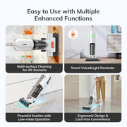 Cordless Stick Vacuum Cleaner - Electric Mop - Cordless Vacuum Cleaner - Electric Floor Cleaner - Vacuum Cleaner - Stick Vacuum Cleaners - Vacuum Cleaner - 5500Pa Suction Power - 1 Min Self-Cleaning, with Large Double Water Tank