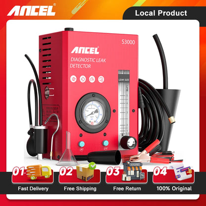 ANCEL S3000 Smoke Machine Automotive Built-in Air Compressor 12V EVAP Diagnostic Tool Vacuum Tester Fuel Pipe Leakage Locator - QUORE
