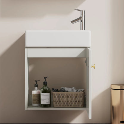 Badkamerkast – Badkamermeubel – Wastafelonderkast – Opbergkast – Kolomkast – Keramische Wastafel – Waterbestendig MDF