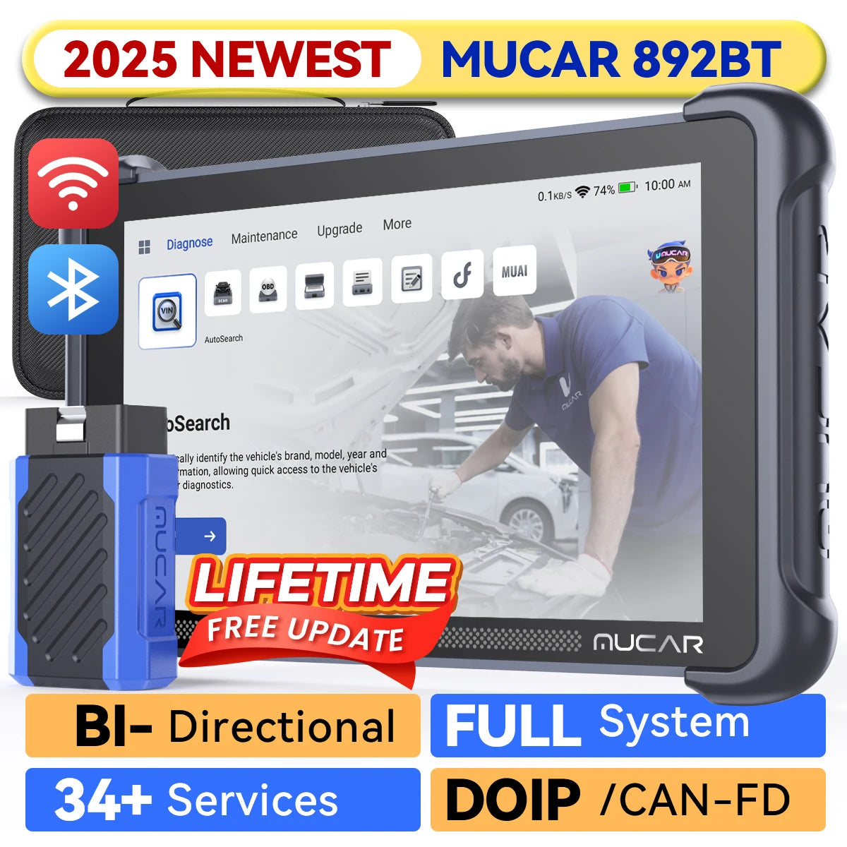OBD2 Scanner – Diagnoseapparaat – Uitleesapparaat – Codelezer – Diagnose Tool – 8 Inch Touchscreen – Bi-directionele Functies - QUORE