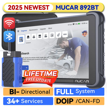 MUCAR 892BT Car OBD2 Diagnostic Tool with THINKCAR Video Scope USB Video Camera, Lifetime Free Full System Diagnosis 34 Reset - QUORE