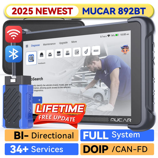 MUCAR 892BT Car OBD2 Diagnostic Tool with THINKCAR Video Scope USB Video Camera, Lifetime Free Full System Diagnosis 34 Reset - QUORE