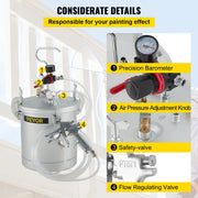 Vevor - Paint Sprayer - Paint Gun - Paint Spraying Compressed Air - 10L 15L Spray Tank W/Spray Gun &amp; Hose - for Home Industrial Commercial Spraying Coating