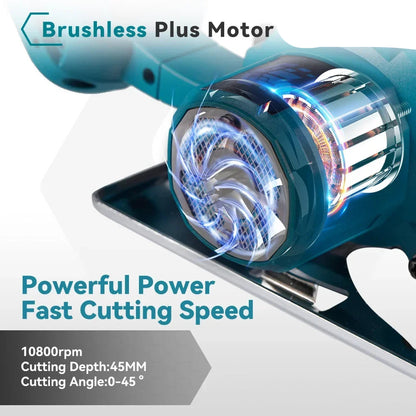 Accu Cirkelzaag - 125 mm Zaagblad - Handcirkelzaag - 0-45° Verstekzaag - Brushless Motor - Voor Hout - PVC - en Tegels - 10800RPM - Zonder Accu