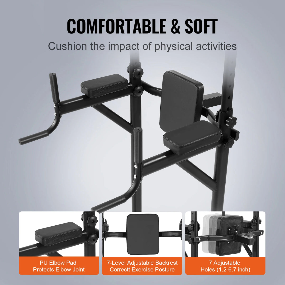 Pull Up Station - Dip Station - Dip Bars - Multifunctioneel/Instelbaar Dip en Pull Bar Station - Power Tower Fitness Station - Pull Up Bars - Krachttraining