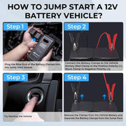 Jumpstarter - Jumpstarter voor Auto - 12V - 1500A - 10000Mah - Auto Startapparaat - Jumpstarter met Powerbank - Smart - Jumpstarter - USB - Verlichting - Sigarettenaansteker - Zwart