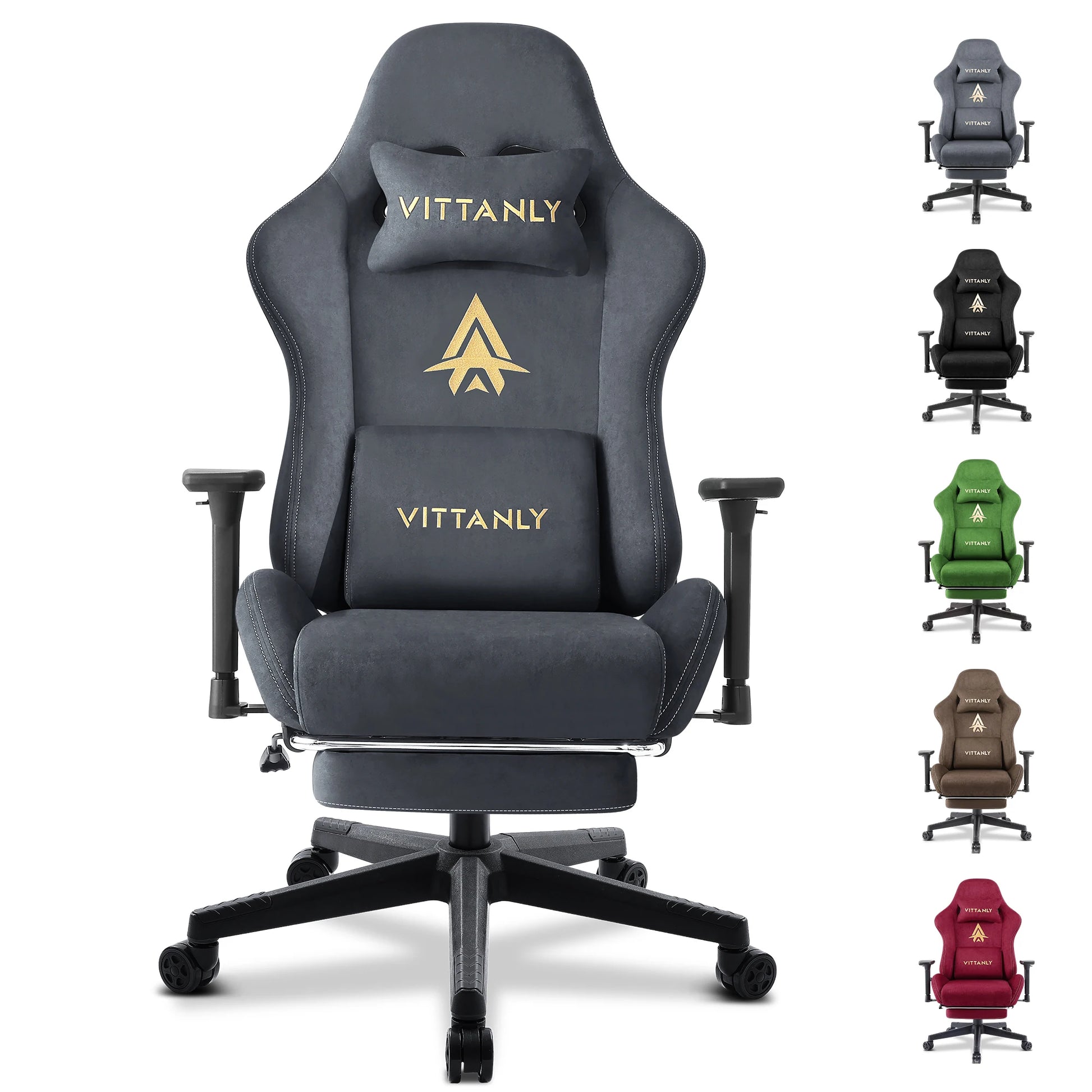 Ergonomische bureaustoel – Gaming stoel – Office chair – Draaistoel – Computestoel – Verstelbare zithoogte – Echt leren bekleding – Grijs - QUORE