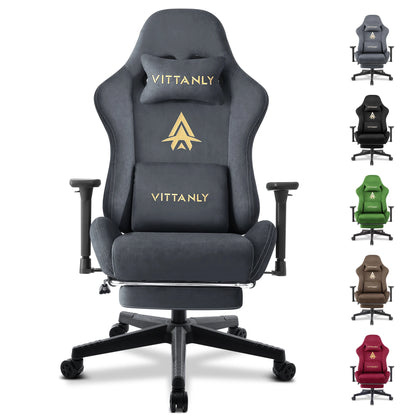 Ergonomische bureaustoel – Gaming stoel – Office chair – Draaistoel – Computestoel – Verstelbare zithoogte – Echt leren bekleding – Grijs - QUORE