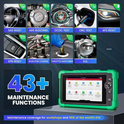 CRP919 EV Autodiagnose Scanner – OBD2 Diagnose Tool – Auto Scanner – Elektrische Auto Scanner – Hybride Auto Scanner – 7 Inch Touchscreen – 43+ Resetfuncties