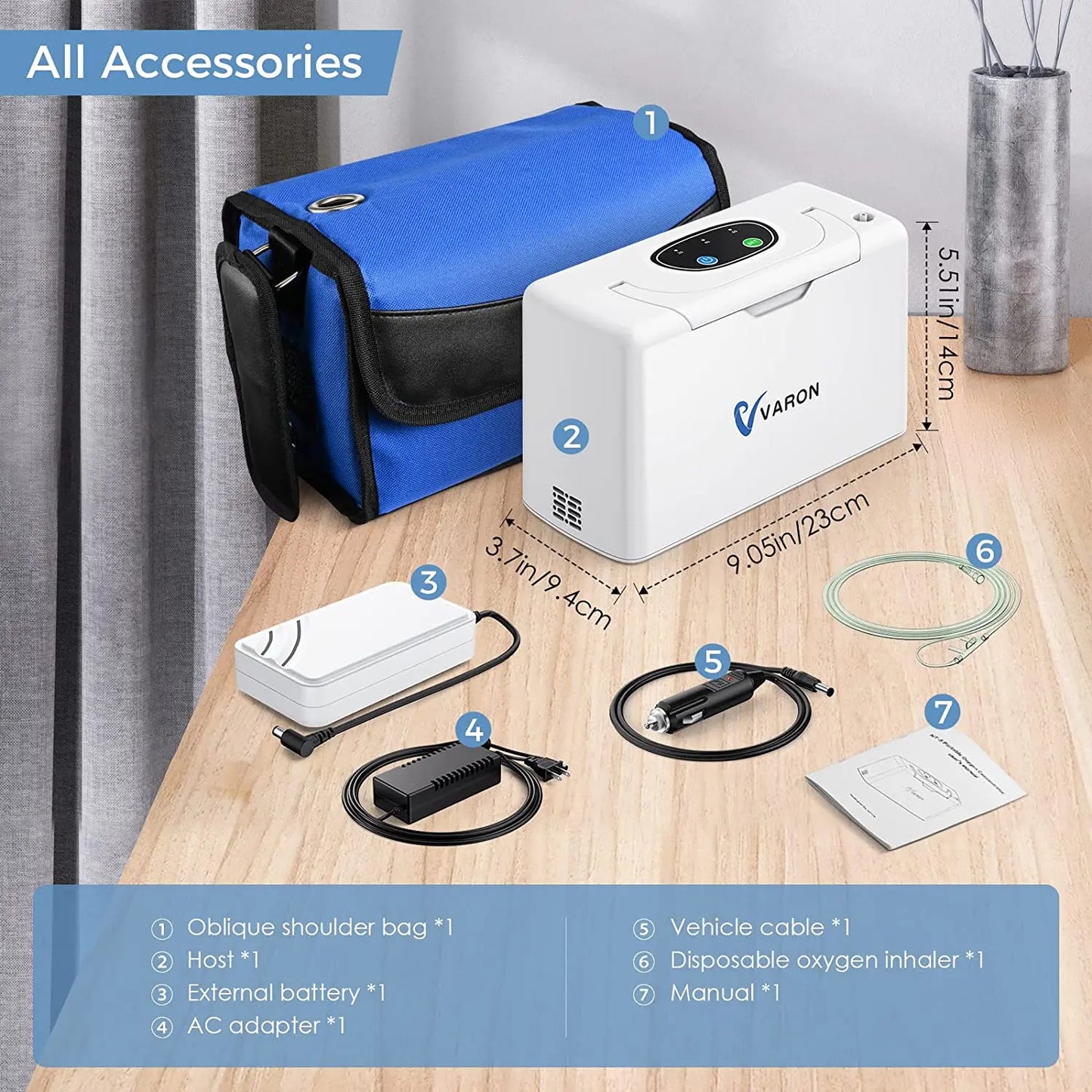 Zuurstofconcentrator – Oxygenerator – Ademhalingsapparaat – Medisch Hulpmiddel – Oxygen Machine – Maximaal 90% Zuurstofconcentratie – Compact & Geluidsarm