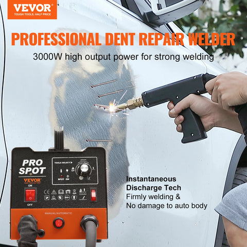 Vevor - Lasmachine - Elektrische Lasser - Stud Welder - Dent Repair Kit - 3KW - Spot Welder - Auto Body Spot Welding - Dent Puller Machine - Lasaccessoires voor Auto Truck - Zwart