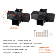Pergola - Pergola Bracket Kit - Pergola Metal - Pergola Kit - Pergola Corner Connection - 4x4inch - 3 Way Easy Installation - For Gazebos Patio Pergolas Log Cabin Outdoor Hardware - 2PCs