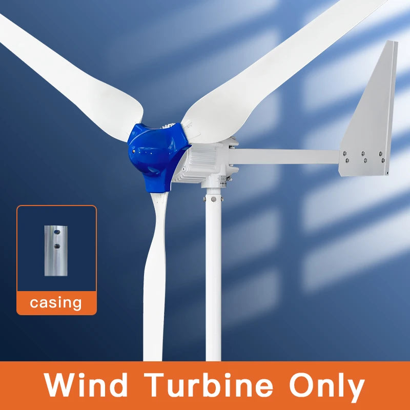 Windturbine - Windmolen - Windturbine Generator - Windenergie - 5000W - 48V - Met Alleen Windturbine - 3 Messen - Stille en Efficiënte Energieoplossing - voor Thuisgebruik