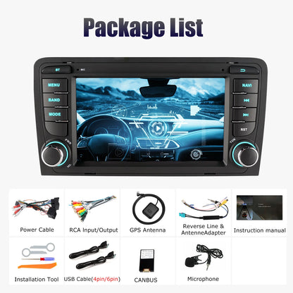 Android 14 Multimedia Speler – Autoradio – Navigatiesysteem – Infotainmentsysteem – Touchscreen Radio – 7 Inch IPS Scherm – 2 GB RAM 64 GB Opslag – Draadloze Apple CarPlay & Android Auto
