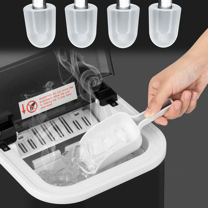 Elektrische IJsblokjesmaker – Snel IJs Maken – Compact IJs Machine – Draagbare IJs Maker – Stil Geluid – 1 Liter Reservoir – 120W Vermogen