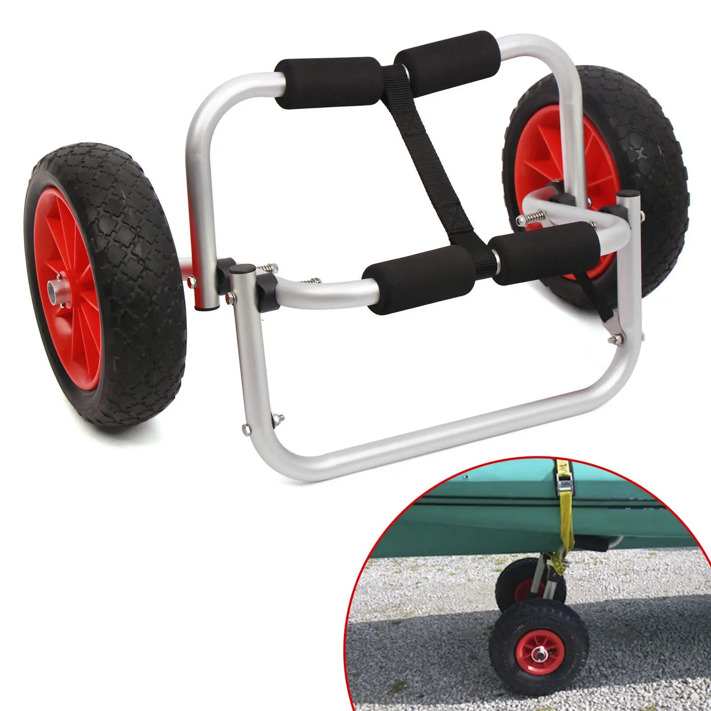 Opvouwbare Trolley op Wielen met Band – Geschikt voor Kano - Kajak of Surfplank – Draagvermogen tot 70kg
