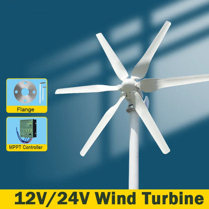 12V Windmolen Generator – Windturbine – Windenergie Generator – Windkracht Turbine – Windmolen Systeem – 3000W Vermogen – MPPT-Regelaar Voor Maximaal Rendement