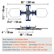 Screen printing - Screen printing machine - 360° rotatable - 54x45cm - Screen printing press - Adjustable tension - 4 colours 2 stations