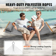 Hangmat - Hangmat voor Twee Personen - Campingaccessoires - Hangmat 2 Persoons - Hanging Chair - Hamac - Hammock Chair -  12 FT - Maximale Laadcapaciteit 480 lbs - Grijs