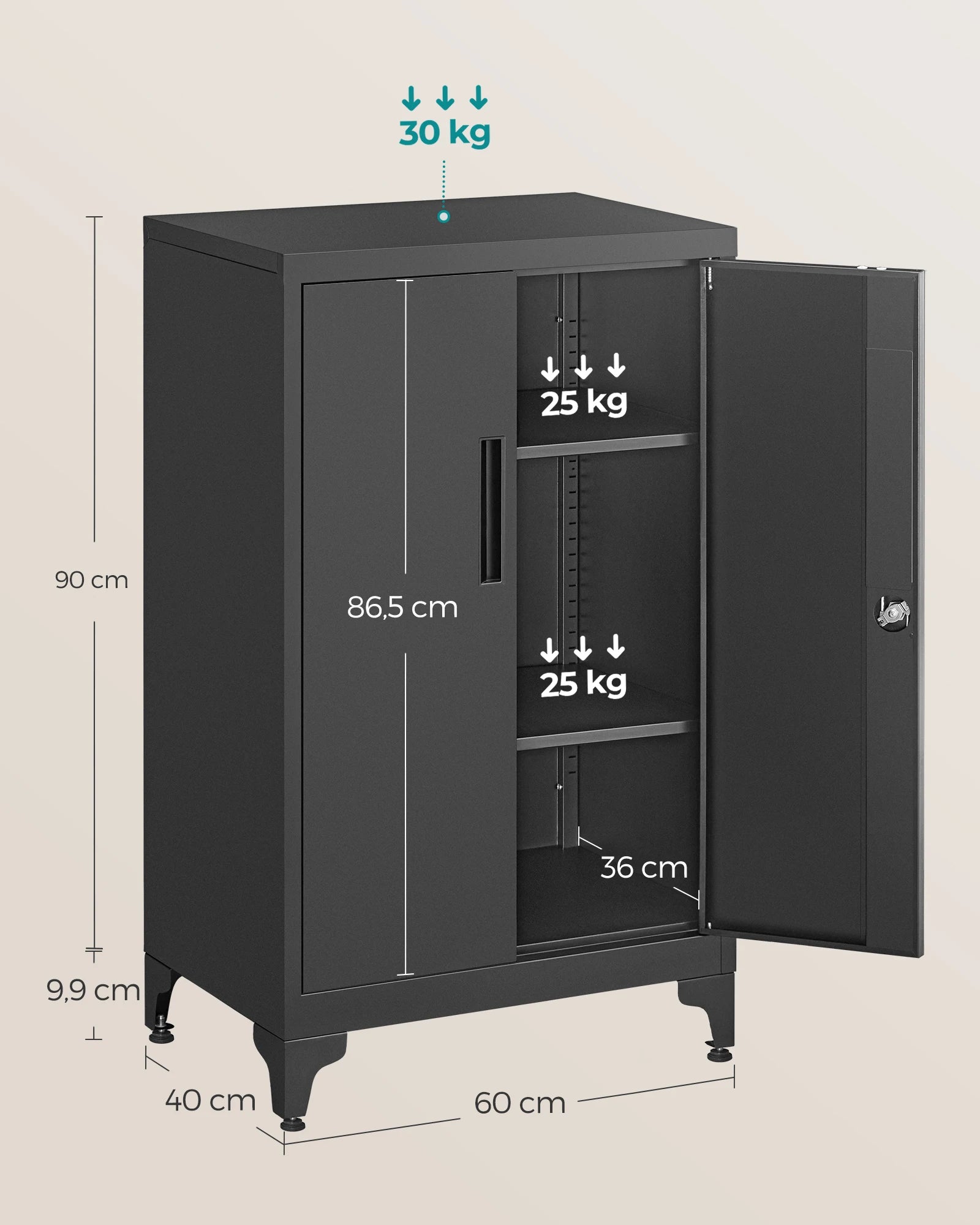 SONGMICS files wardrobe file wardrobe, multi-purpose wardrobe, office wardrobe with 2 doors - QUORE