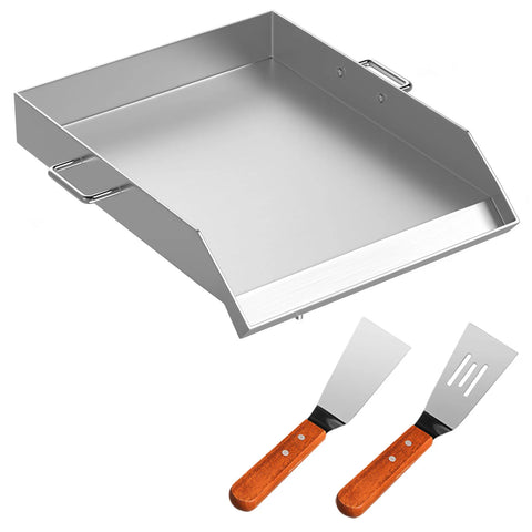 BBQ - BBQ voor buiten - RVS bakplaat - 18X16 - Universele platte bovenkant - Gasgrill voor kamperen - Zilver