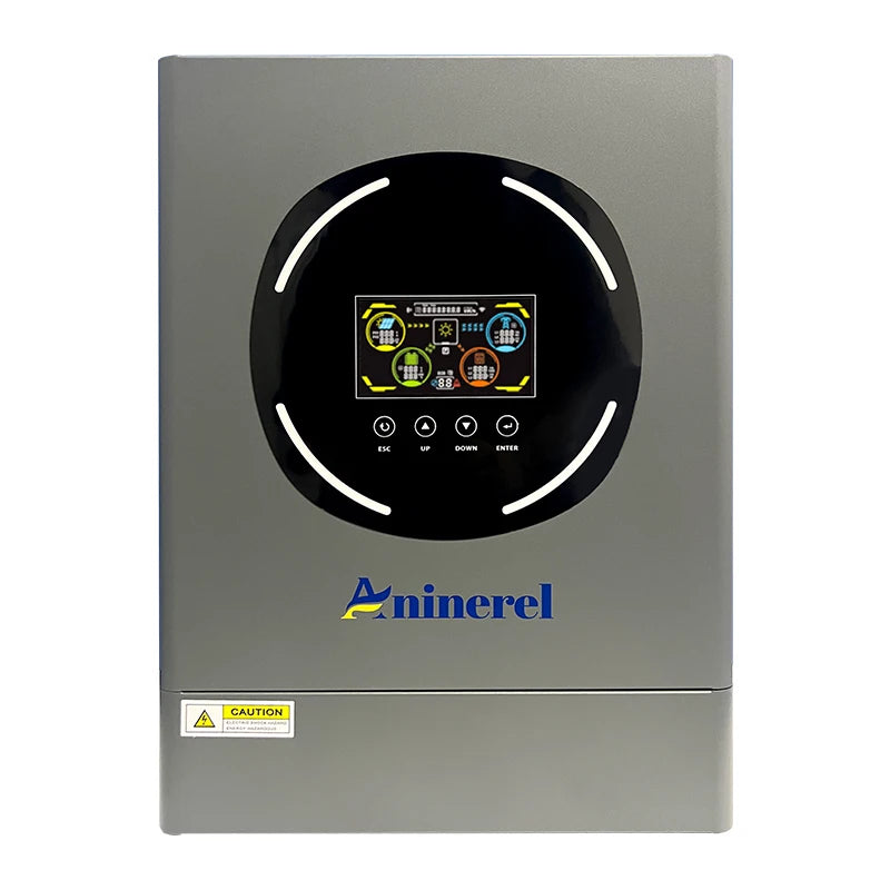 Hybride Zonnestroomomvormer – Solar Omvormer – Zonnepanelen Converter – Energie Omvormer – Dual Output Omvormer – 6,2 kW Vermogen – Kleurendisplay met RGB Verlichting - QUORE