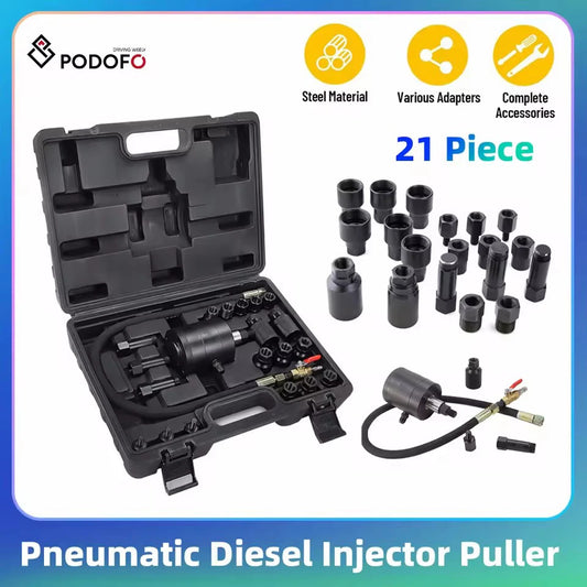 Podofo 21pcs Pneumatic Diesel Injector Puller for Removing Stuck Fuel Injectors in Diesel Engines M20 M18 M17 M14 M12 Injector