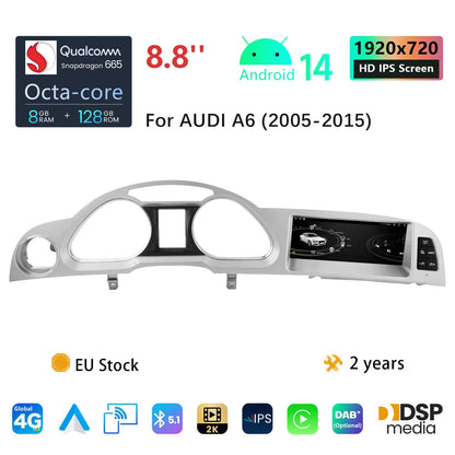 8,8” Android 14 Multimediasysteem – Auto Radio – Navigatiesysteem – Touchscreen – Infotainmentsysteem – Qualcomm Snapdragon 665 – 6GB RAM & 128GB Opslag