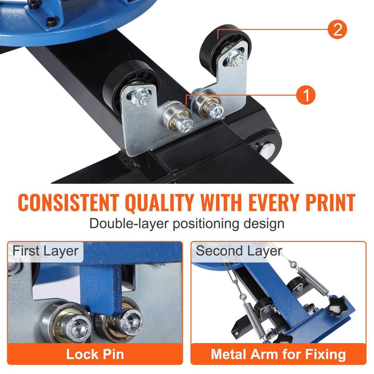 Screen printing - Screen printing machine - 360° rotatable - 54x45cm - Screen printing press - Adjustable tension - 4 colours 4 stations